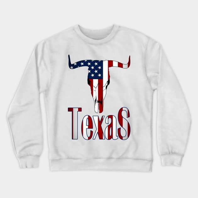 Texas&flag USA Crewneck Sweatshirt by minicrocks